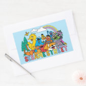 Sesame Street | Rainbow Wave Rechthoekige Sticker (Envelop)