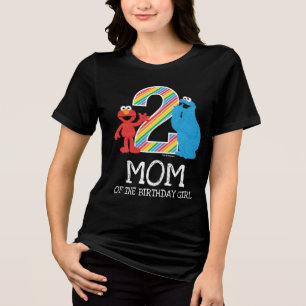 Sesame Street Regenboog 2e Verjaardag Moeder Tri-Blend Shirt