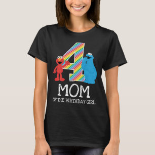 Sesame Street Regenboog 4e verjaardag   Moeder T-s T-shirt