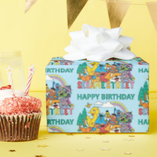 Sesame Street Regenboog Golf Cadeaupapier