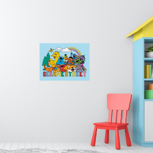Sesame Street Regenbooggolf Poster