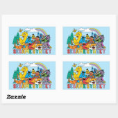 Sesame Street | Regenbooggolf Rechthoekige Sticker (Vel)