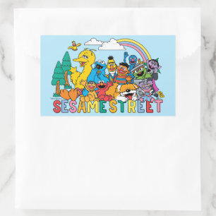 Sesame Street Regenbooggolf Rechthoekige Sticker