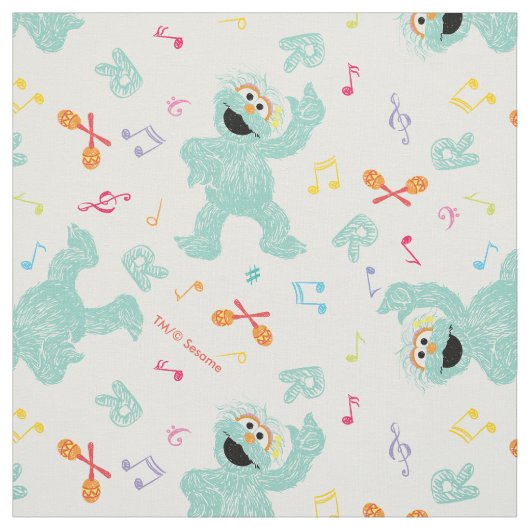 Sesame Street | Rosita Music Scribble Pattern Stof (Swatch)
