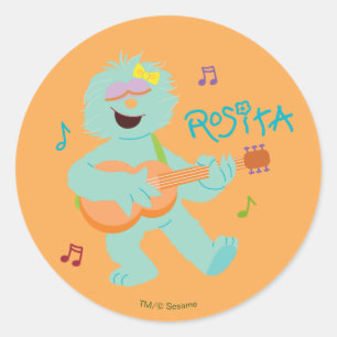 Sesame Street   Rosita speelt gitaar Ronde Sticker
