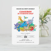 Sesame Street Safari Animals 1st Birthday Invitati Kaart (Staand voorkant)