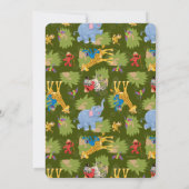 Sesame Street Safari Animals 1st Birthday Invitati Kaart (Achterkant)