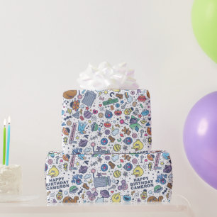 Sesame Street   Sesame Pals Doodle Patroon Cadeaupapier