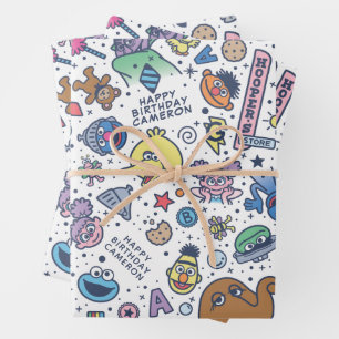 Sesame Street   Sesame Pals Doodle Patroon Inpakpapier Vel