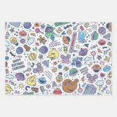 Sesame Street | Sesame Pals Doodle Pattern Inpakpapier Vel (Voorkant)