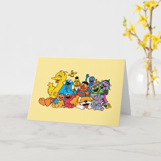 Sesame Street | Sesame Vrienden Gefeliciteerd Kaart (Gele Bloem)