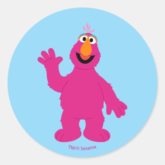 Sesame Street Telly Monster Ronde Sticker (Voorkant)
