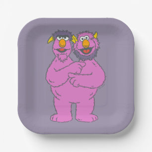 Sesame Street Tweekoppig Monster Papieren Bordje