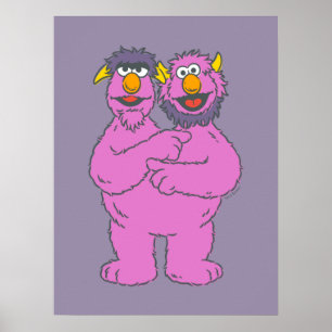 Sesame Street Tweekoppig Monster Poster