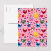 Sesame Street Valentijn Hearts Pattern Briefkaart (Voorkant / Achterkant)