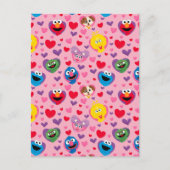 Sesame Street Valentijn Hearts Pattern Briefkaart (Voorkant)