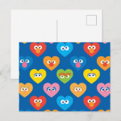 Sesame Street Valentijn Hearts Pattern Briefkaart (Voorkant / Achterkant)