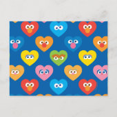 Sesame Street Valentijn Hearts Pattern Briefkaart (Voorkant)