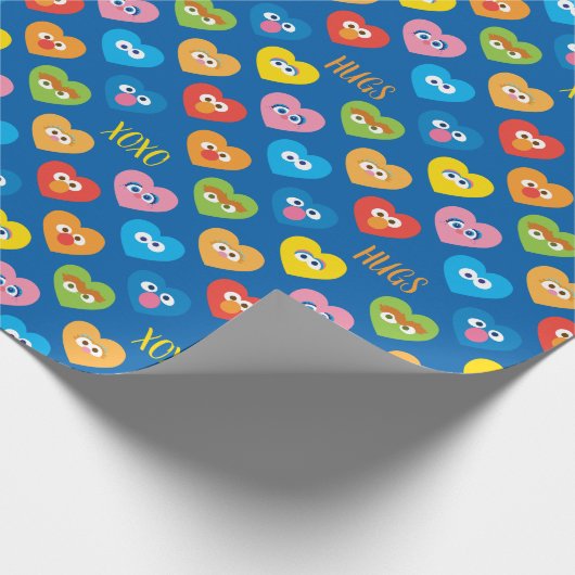 Sesame Street Valentijn Hearts Pattern Cadeaupapier (Hoek)
