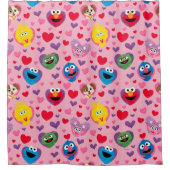 Sesame Street Valentijn Hearts Pattern Douchegordijn (Voorkant)
