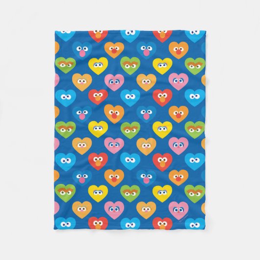 Sesame Street Valentijn Hearts Pattern Fleece Deken (Voorkant)
