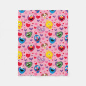 Sesame Street Valentijn Hearts Pattern Fleece Deken (Voorkant)
