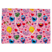 Sesame Street Valentijn Hearts Pattern Groot Cadeauzakje (Achterkant)