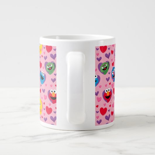 Sesame Street Valentijn Hearts Pattern Grote Koffiekop (Achterkant)