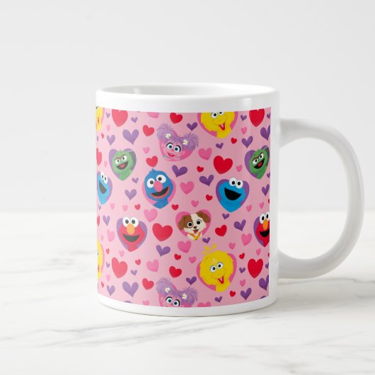 Sesame Street Valentijn Hearts Pattern Grote Koffiekop (Rechts)