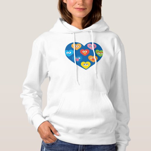 Sesame Street Valentijn Hearts Pattern Hoodie (Voorkant)