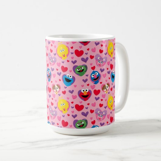 Sesame Street Valentijn Hearts Pattern Koffiemok (Voorkant rechts)