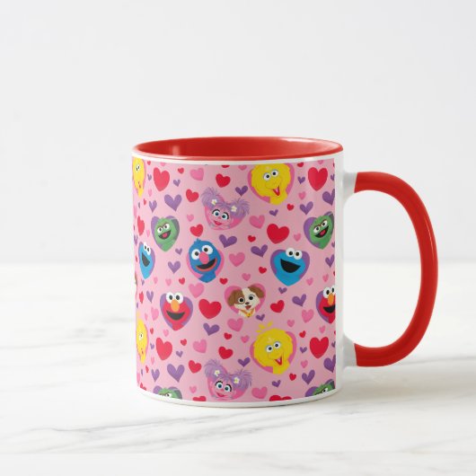 Sesame Street Valentijn Hearts Pattern Mok (Rechts)