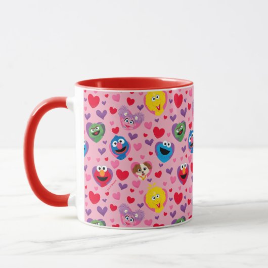 Sesame Street Valentijn Hearts Pattern Mok (Links)