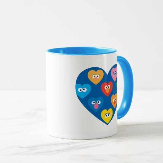 Sesame Street Valentijn Hearts Pattern Mok (Voorkant rechts)