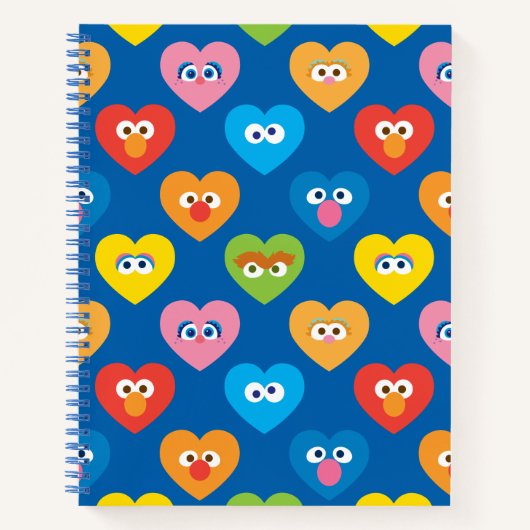 Sesame Street Valentijn Hearts Pattern Notitieboek (Voorkant)