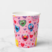 Sesame Street Valentijn Hearts Pattern Papieren Bekers (Achterkant)
