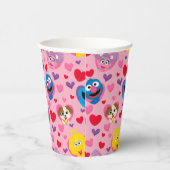 Sesame Street Valentijn Hearts Pattern Papieren Bekers (Rechts)