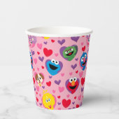 Sesame Street Valentijn Hearts Pattern Papieren Bekers (Voorkant)