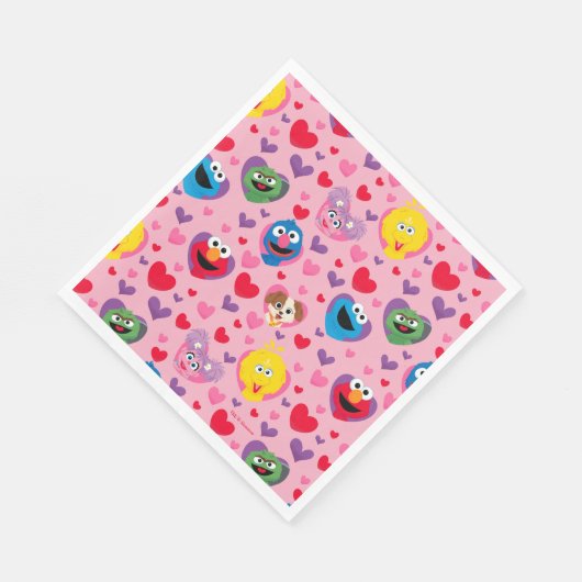 Sesame Street Valentijn Hearts Pattern Servet (Hoek)