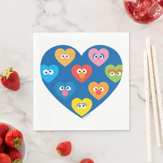Sesame Street Valentijn Hearts Pattern Servet