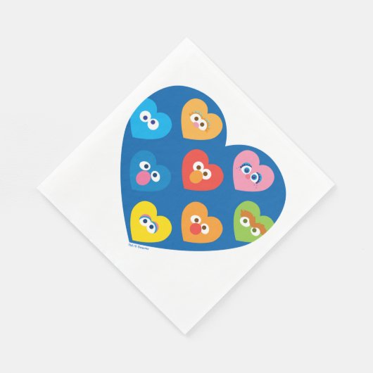 Sesame Street Valentijn Hearts Pattern Servet (Hoek)