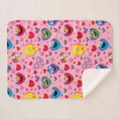 Sesame Street Valentijn Hearts Pattern Sherpa Deken (Voorkant (horizontaal))