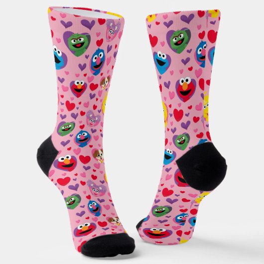 Sesame Street Valentijn Hearts Pattern Sokken (Gebogen)