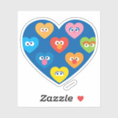 Sesame Street Valentijn Hearts Pattern Sticker (Vel)