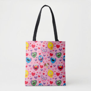 Sesame Street Valentijn Hearts Pattern Tote Bag