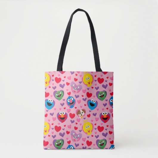 Sesame Street Valentijn Hearts Pattern Tote Bag (Voorkant)