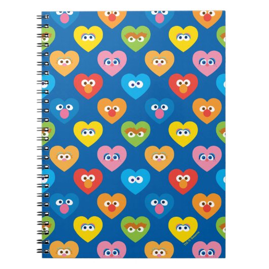 Sesame Street Valentijnshartjes Patroon Notitieboek (Voorkant)