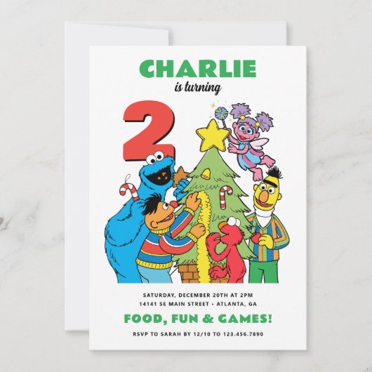 Sesame Street Verjaardagsfeestje Feestdagenkaart (Voorkant)