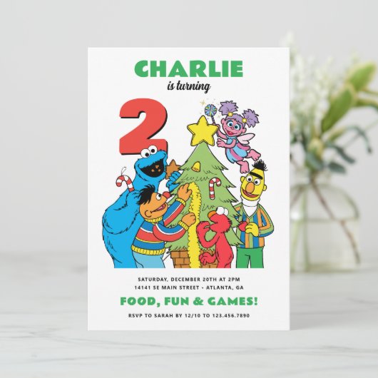 Sesame Street Verjaardagsfeestje Feestdagenkaart (Staand voorkant)