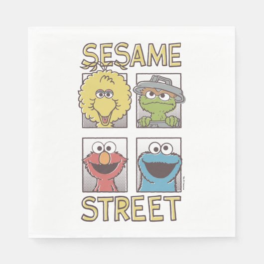 Sesame Street Vintage Character Comic Servetten (Voorkant)
